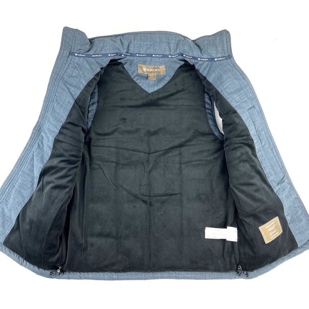 Ariat Crius Insulated Puffer Vest Slate Blue Heather Men’s Small Full Zip - Picture 6 of 10